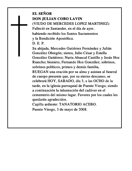 DON JULIAN COBO LAVIN