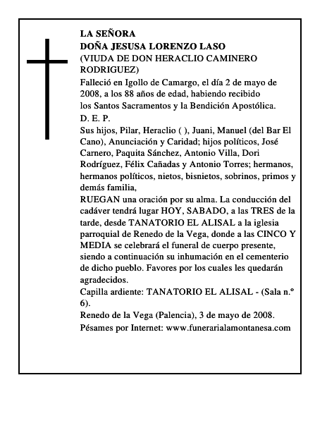 DOÑA JESUSA LORENZO LASO