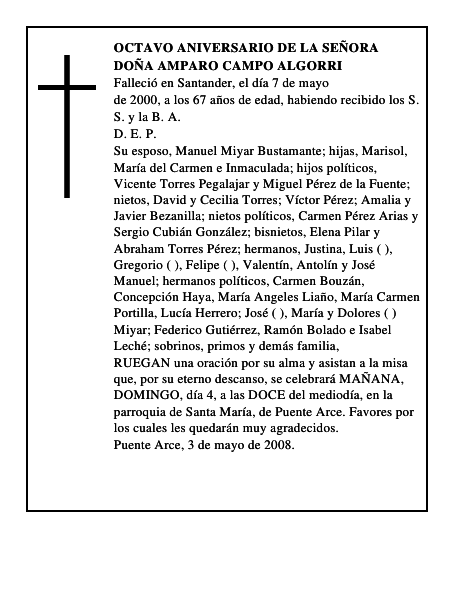 DOÑA AMPARO CAMPO ALGORRI