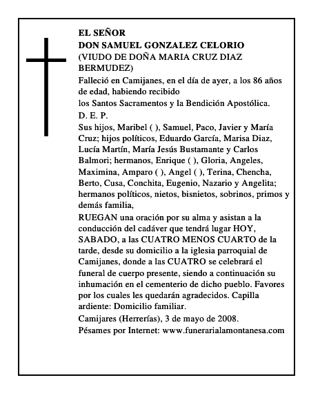 DON SAMUEL GONZALEZ CELORIO