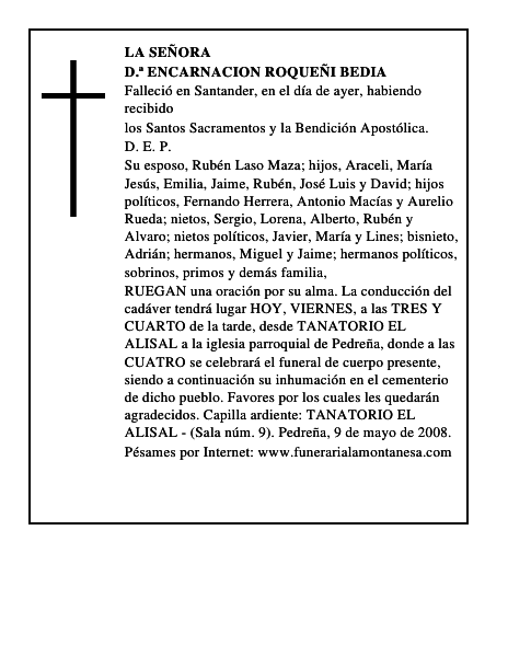 D.ª ENCARNACION ROQUEÑI BEDIA