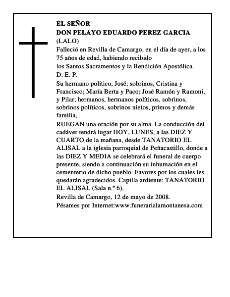 DON PELAYO EDUARDO PEREZ GARCIA