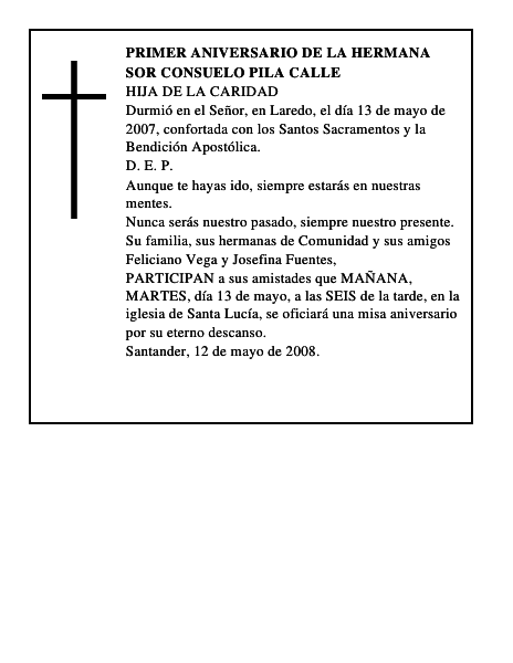 SOR CONSUELO PILA CALLE