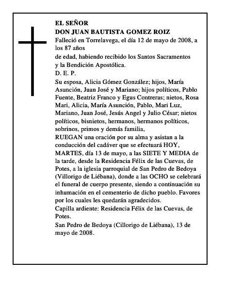 DON JUAN BAUTISTA GOMEZ ROIZ