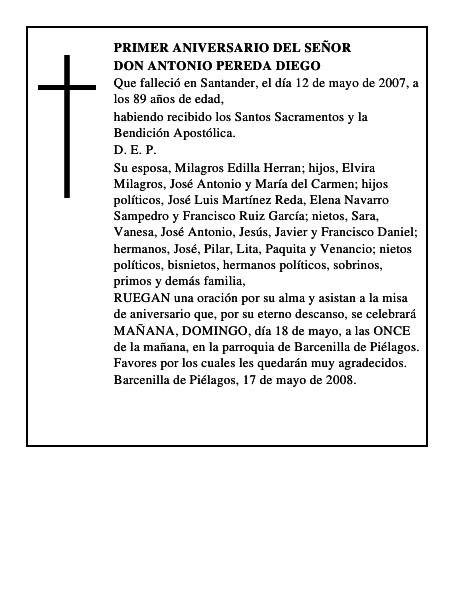 DON ANTONIO PEREDA DIEGO