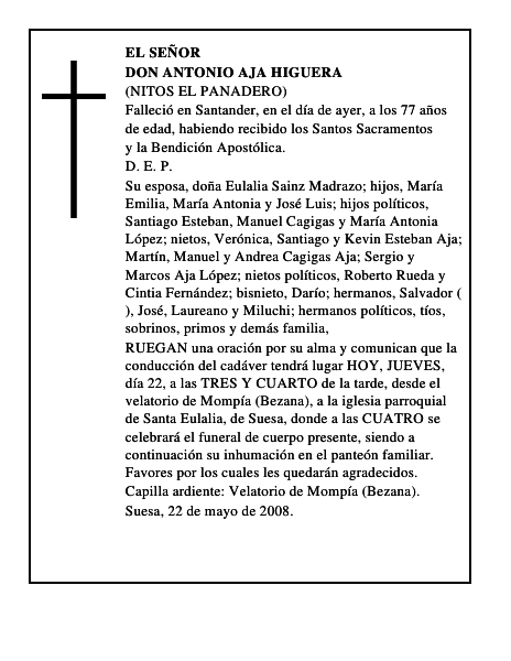 DON ANTONIO AJA HIGUERA