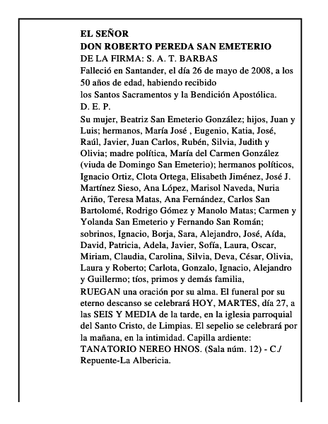 DON ROBERTO PEREDA SAN EMETERIO