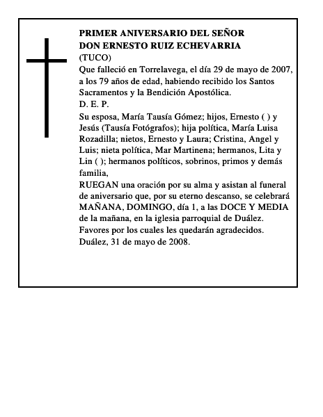 DON ERNESTO RUIZ ECHEVARRIA