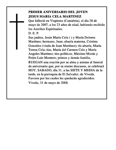 JESUS MARIA CELA MARTINEZ