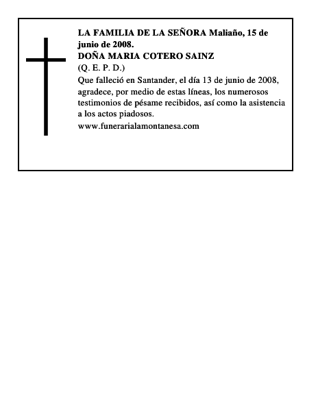 DOÑA MARIA COTERO SAINZ