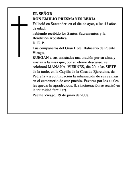 DON EMILIO PRESMANES BEDIA
