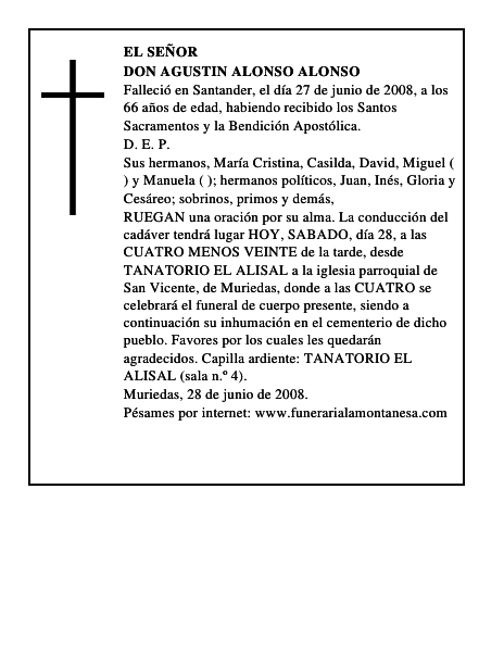DON AGUSTIN ALONSO ALONSO