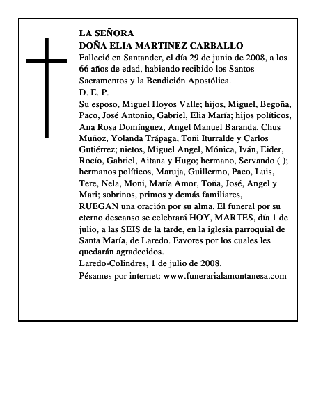DOÑA ELIA MARTINEZ CARBALLO