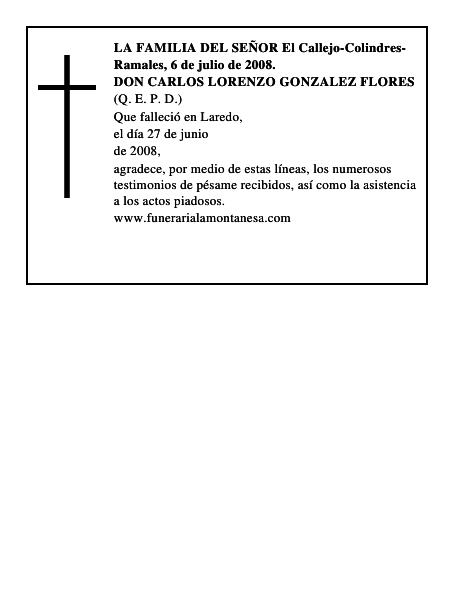 DON CARLOS LORENZO GONZALEZ FLORES