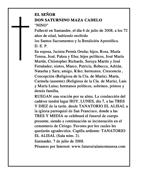 DON SATURNINO MAZA CADELO