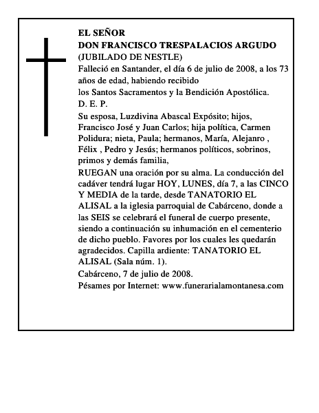 DON FRANCISCO TRESPALACIOS ARGUDO