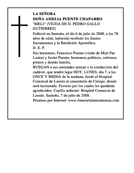 DOÑA AMELIA PUENTE CHAPARRO