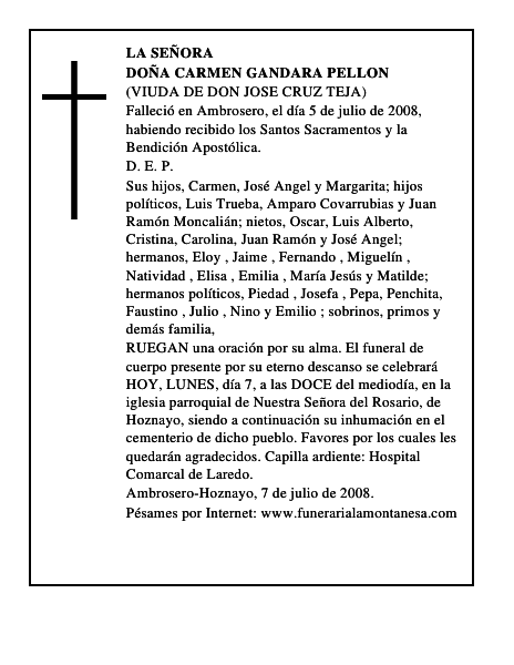 DOÑA CARMEN GANDARA PELLON