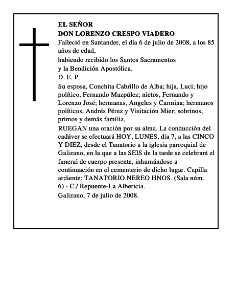 DON LORENZO CRESPO VIADERO