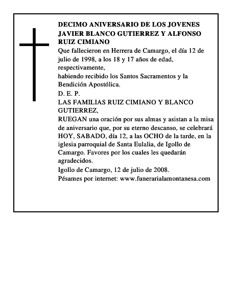 JAVIER BLANCO GUTIERREZ Y ALFONSO RUIZ CIMIANO