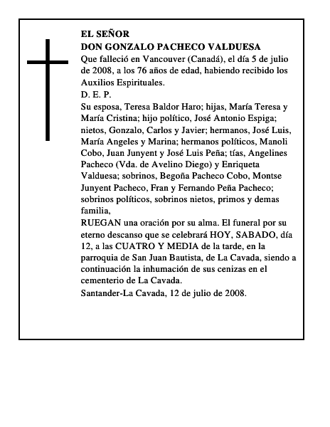 DON GONZALO PACHECO VALDUESA