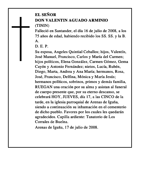 DON VALENTIN AGUADO ARMINIO