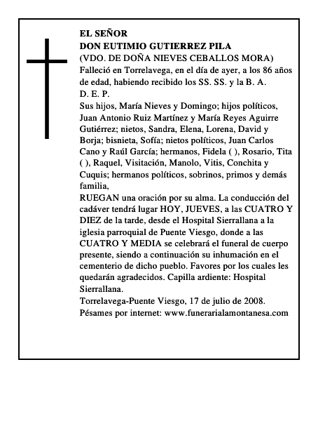 DON EUTIMIO GUTIERREZ PILA