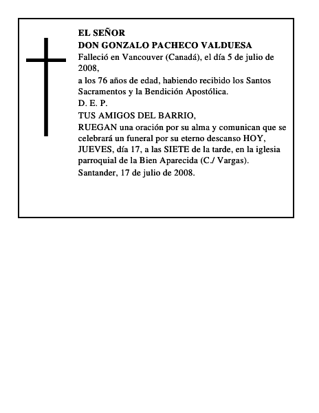 DON GONZALO PACHECO VALDUESA