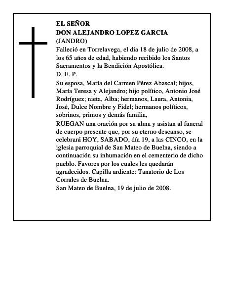 DON ALEJANDRO LOPEZ GARCIA