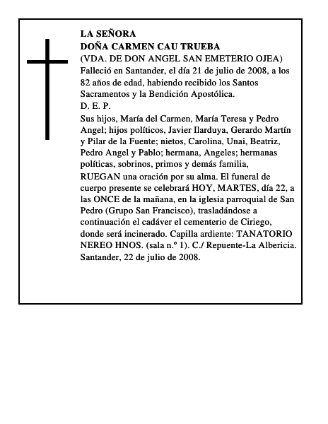 DOÑA CARMEN CAU TRUEBA