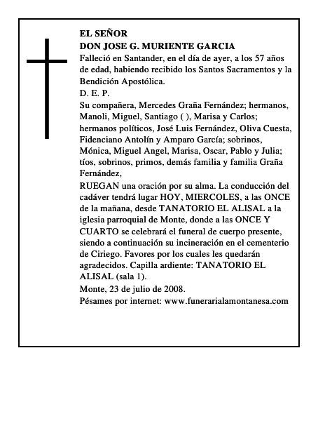 DON JOSE G. MURIENTE GARCIA