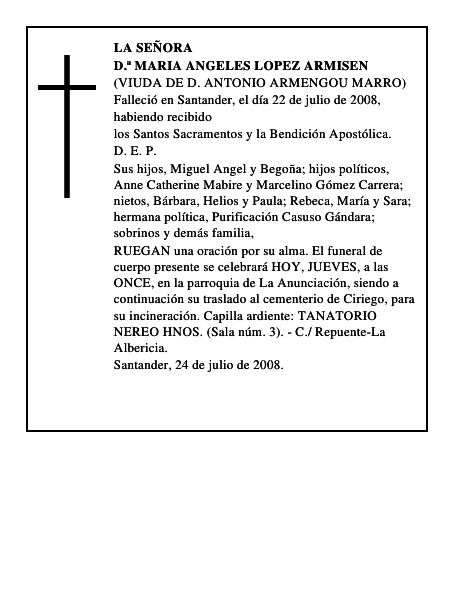 D.ª MARIA ANGELES LOPEZ ARMISEN