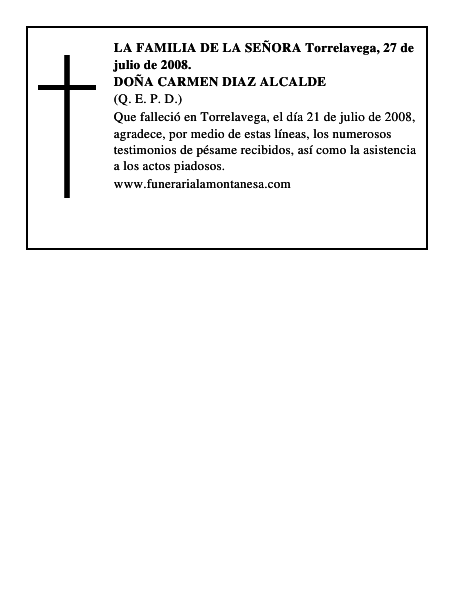 DOÑA CARMEN DIAZ ALCALDE