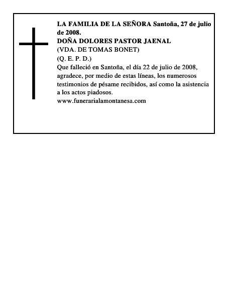 DOÑA DOLORES PASTOR JAENAL