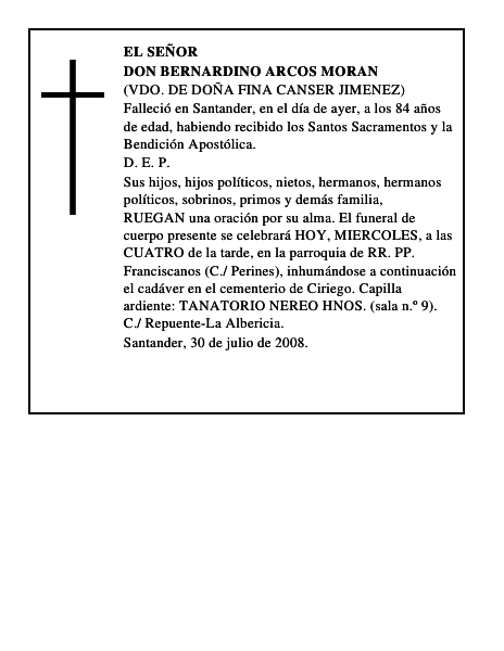 DON BERNARDINO ARCOS MORAN