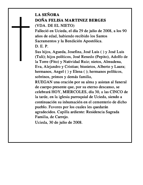 DOÑA FELISA MARTINEZ BERGES