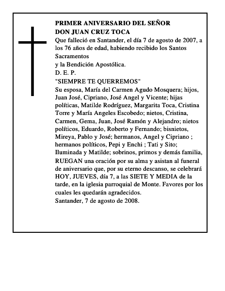DON JUAN CRUZ TOCA