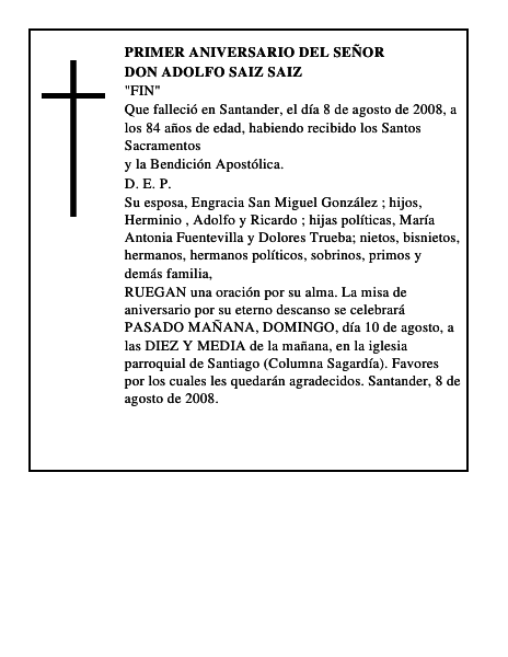 DON ADOLFO SAIZ SAIZ