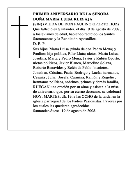 DOÑA MARIA LUISA RUIZ AJA