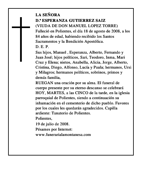 D.ª ESPERANZA GUTIERREZ SAIZ