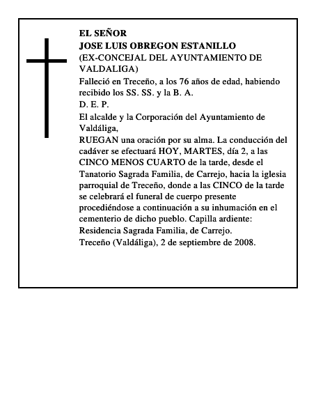 JOSE LUIS OBREGON ESTANILLO