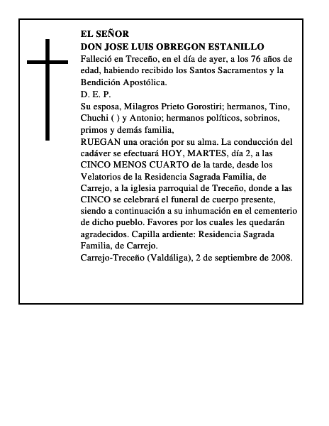 DON JOSE LUIS OBREGON ESTANILLO
