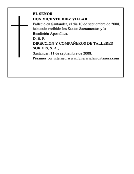 DON VICENTE DIEZ VILLAR
