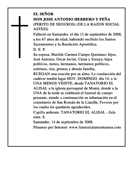 DON JOSE ANTONIO HERRERO Y PEÑA