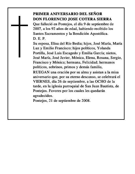 DON FLORENCIO JOSE COTERA SIERRA