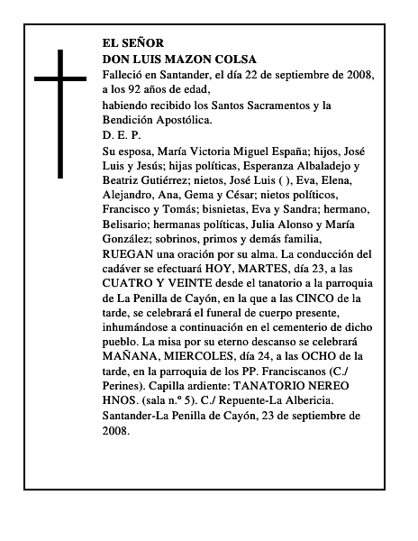 DON LUIS MAZON COLSA