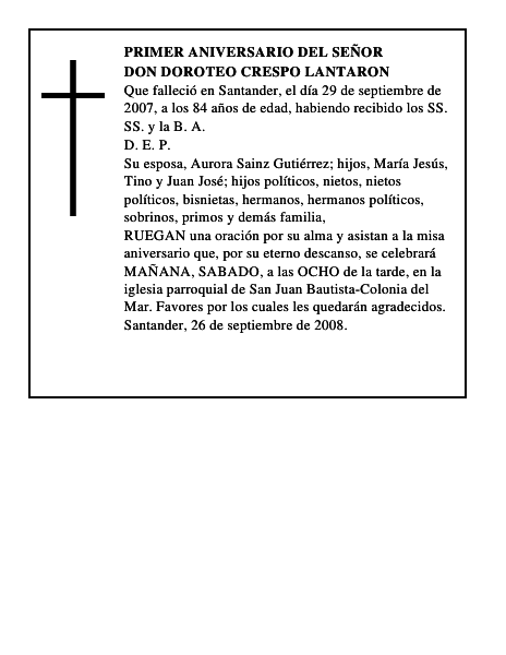 DON DOROTEO CRESPO LANTARON