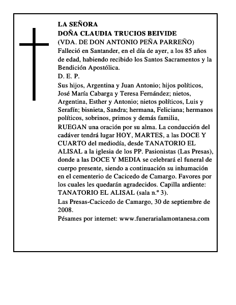 DOÑA CLAUDIA TRUCIOS BEIVIDE