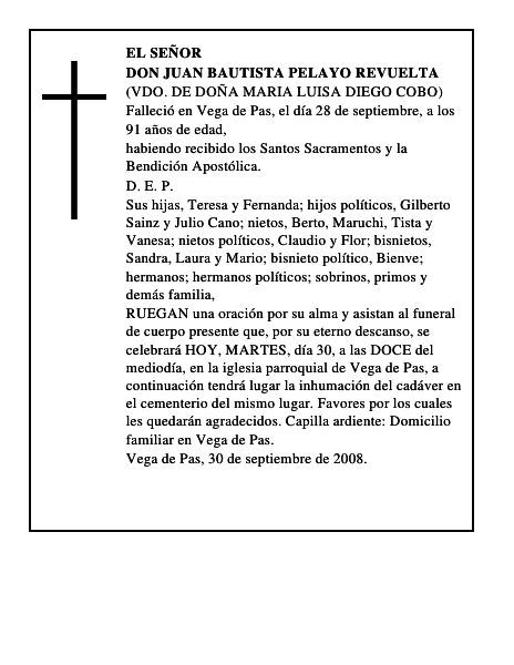 DON JUAN BAUTISTA PELAYO REVUELTA