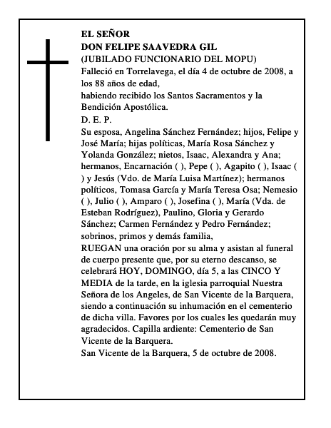 DON FELIPE SAAVEDRA GIL